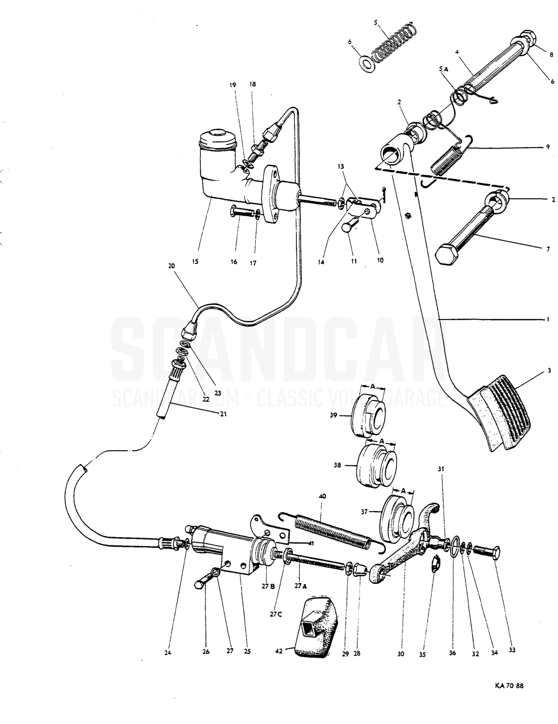 Operating cylinder - despiece, Transmisión - Eje trasero, Volvo P1800 S