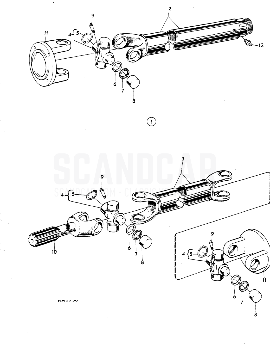 Prope ler shoft - despiece, Transmisión - Eje trasero, Volvo P1800 S