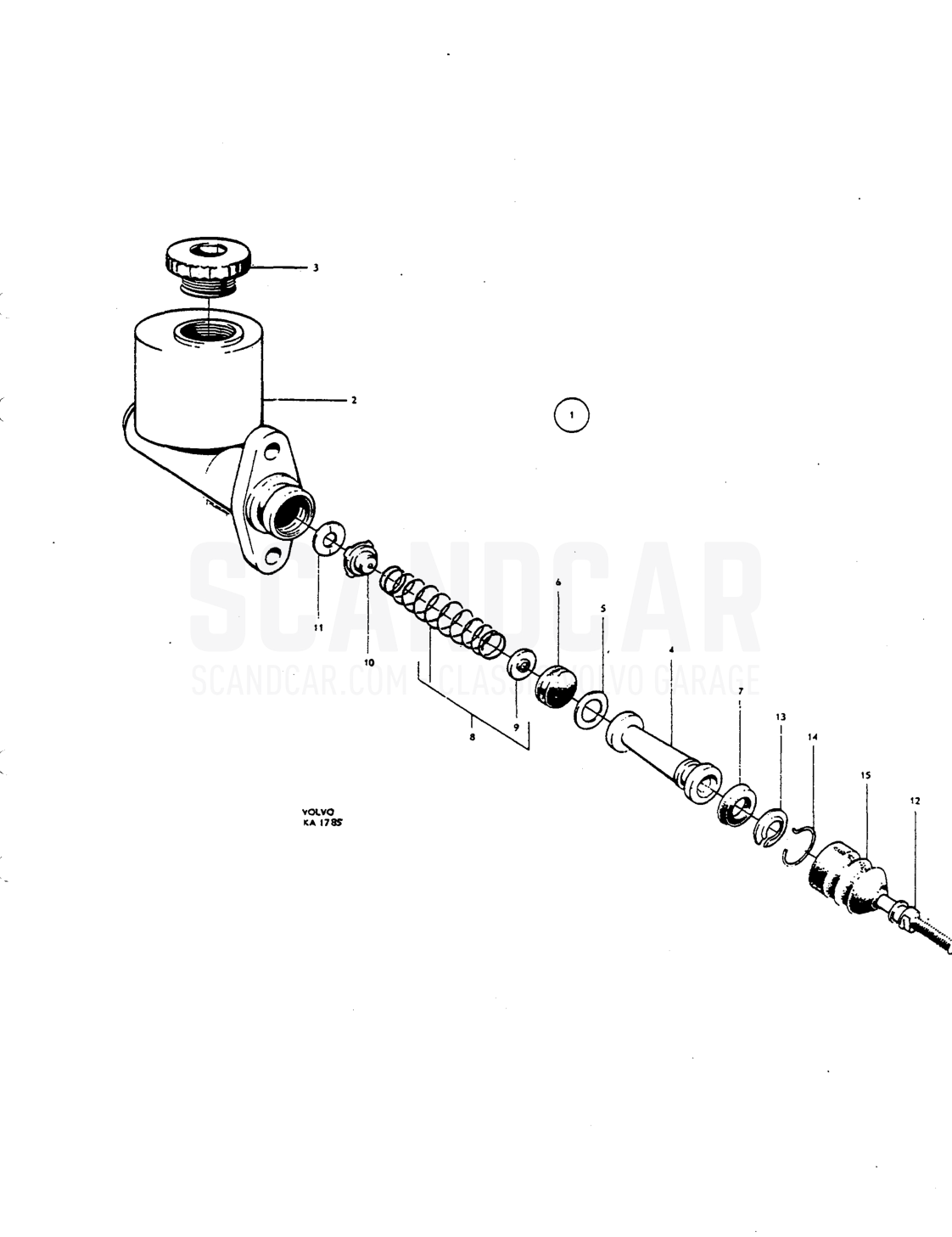 Wheel unit cylinder - despiece, Frenos, Volvo P1800 S
