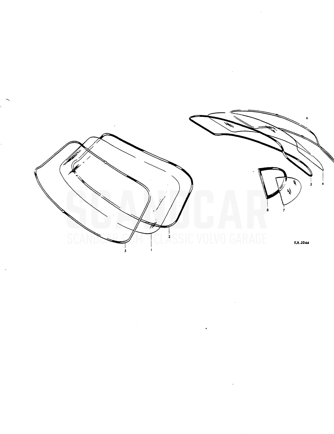 Lock components for luggage compartment lid, fuel fil ler cap Del - despiece, Carrocería, Volvo P1800 S
