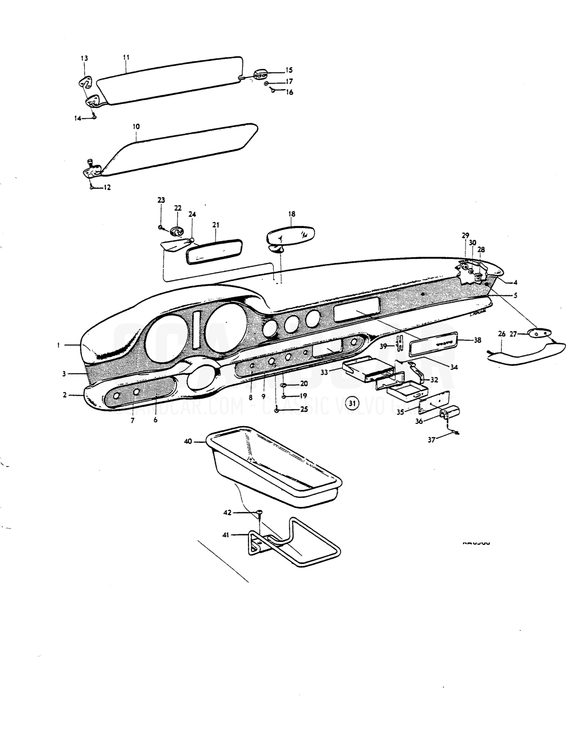 interiOI equipment - despiece, Carrocería, Volvo P1800 S