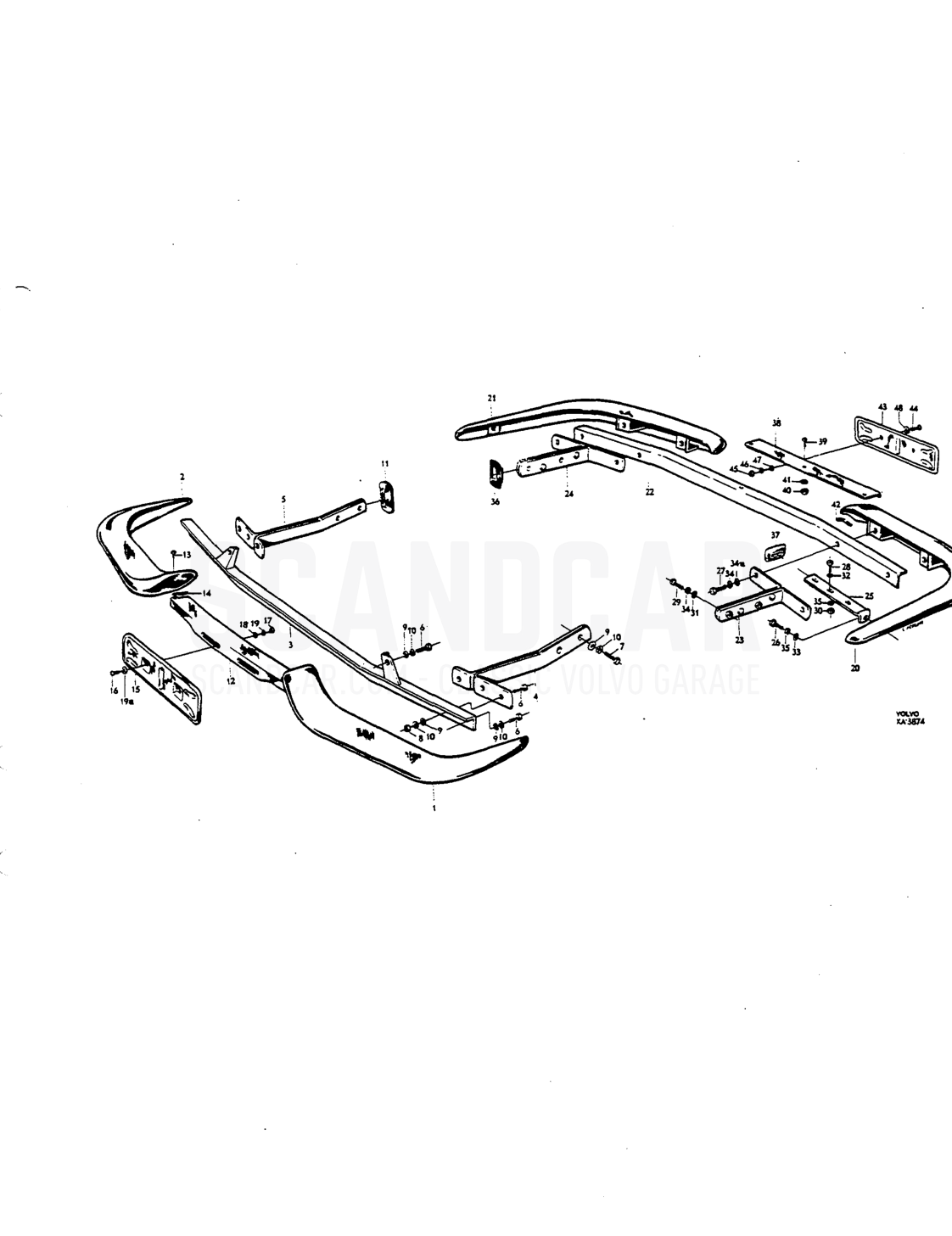 Bumpers - despiece, Carrocería, Volvo P1800 S