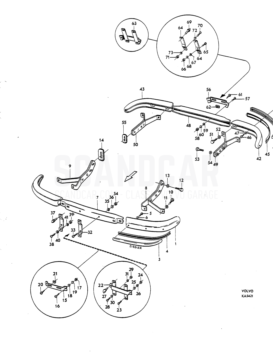 incl .Bumpers - despiece, Carrocería, Volvo P1800 S