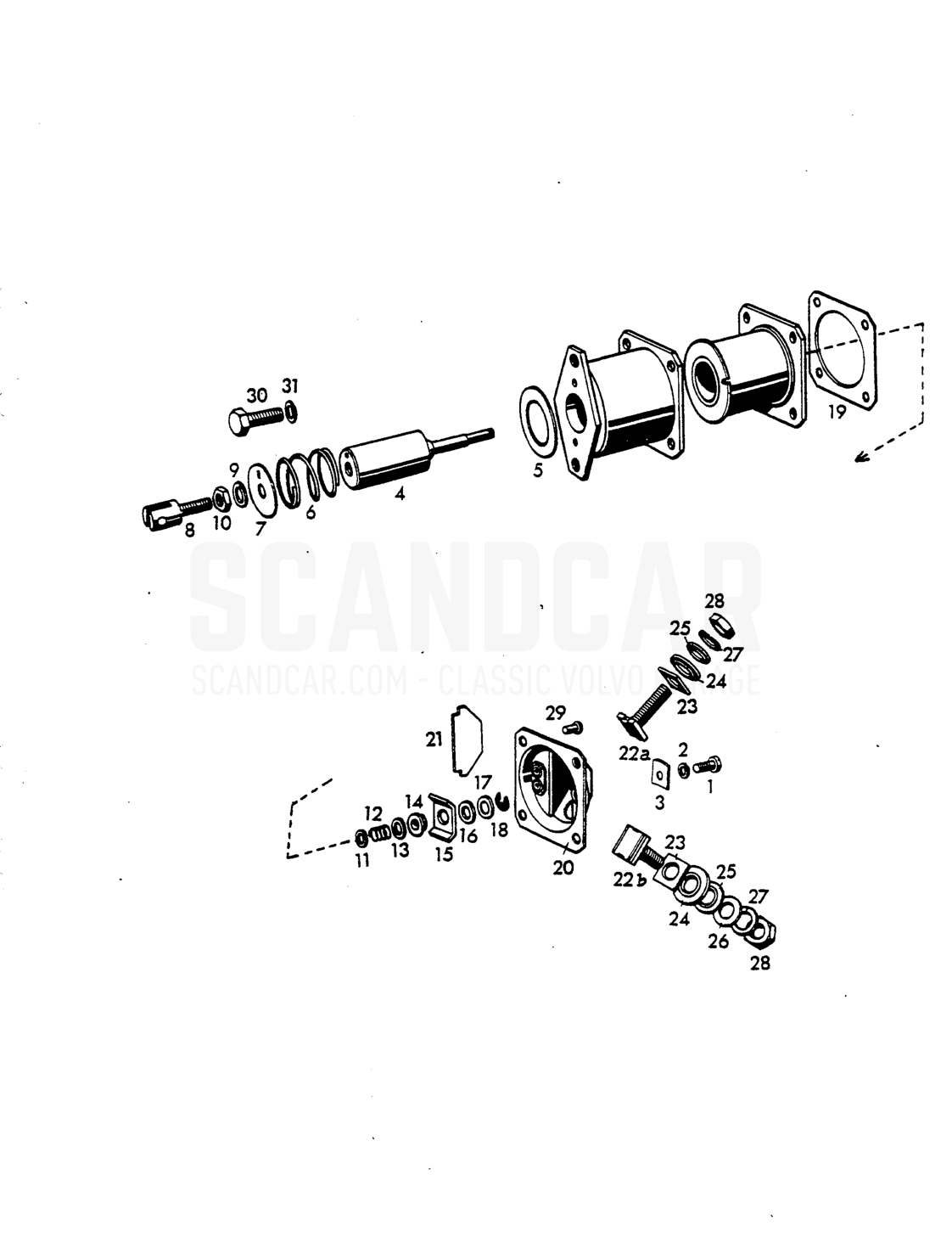 (BIS) Solenoid switch sch - despiece, Equipo eléctrico, Volvo P1800 S