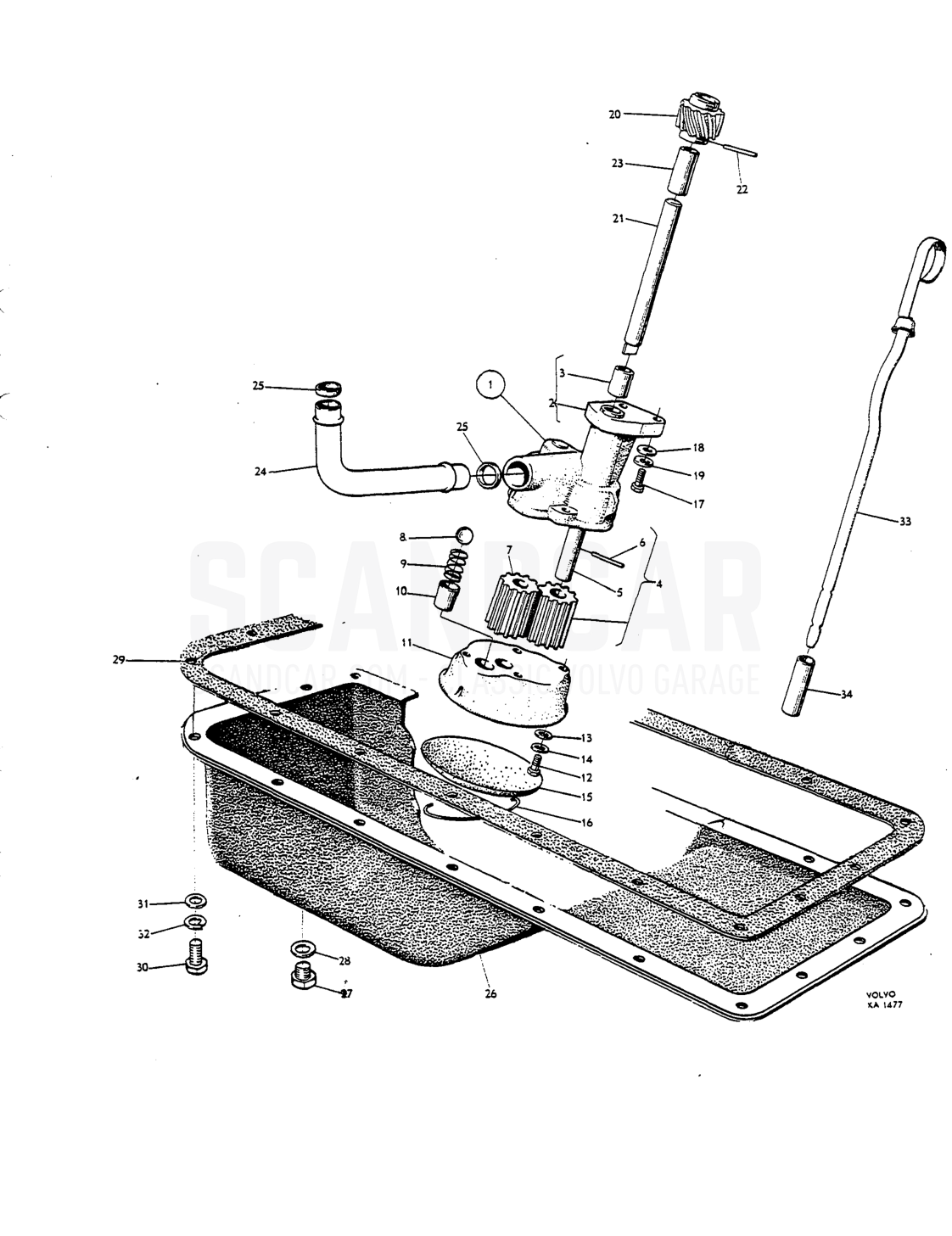 Valve mechanism - despiece, Motor, Volvo P1800 S