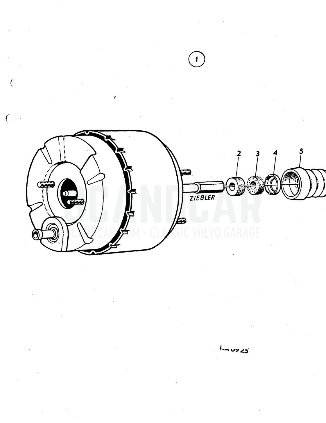 Brake pedal with Illustration installation components Sats Kit - despiece, Frenos, Volvo P1800