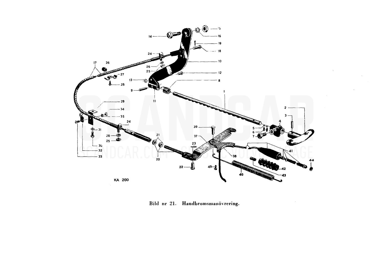Bromsledningar - despiece, Frenos, Volvo PV444 B-K