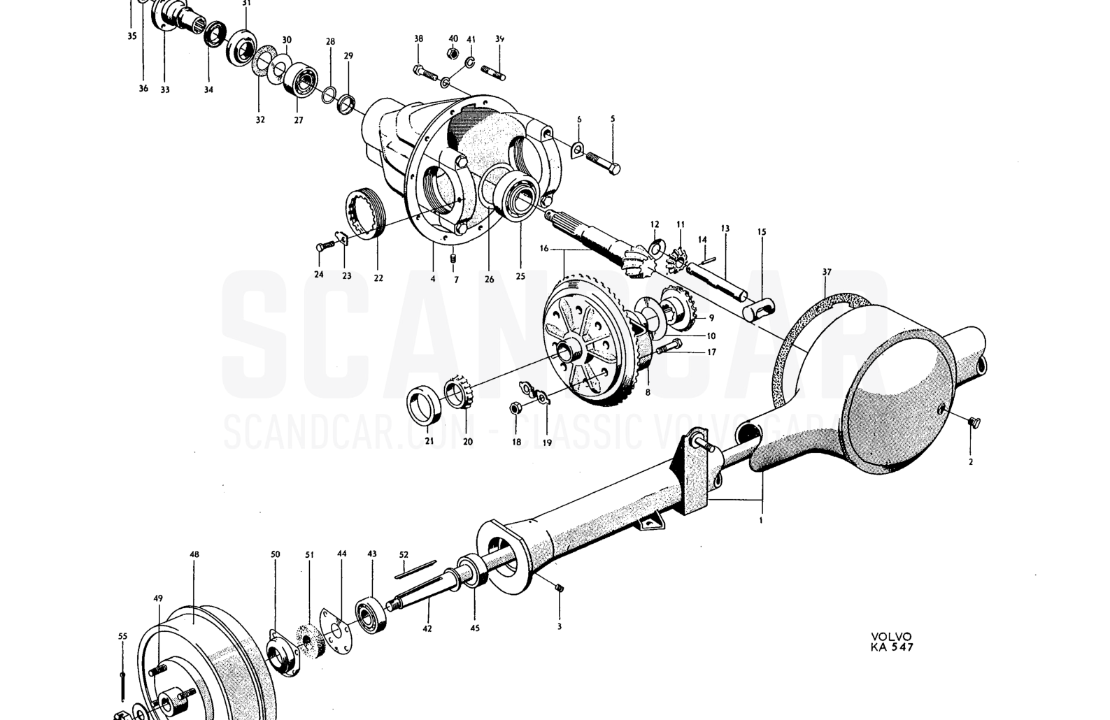 Bakaxel - despiece, Transmisión - Eje trasero, Volvo PV544 / P210 B16
