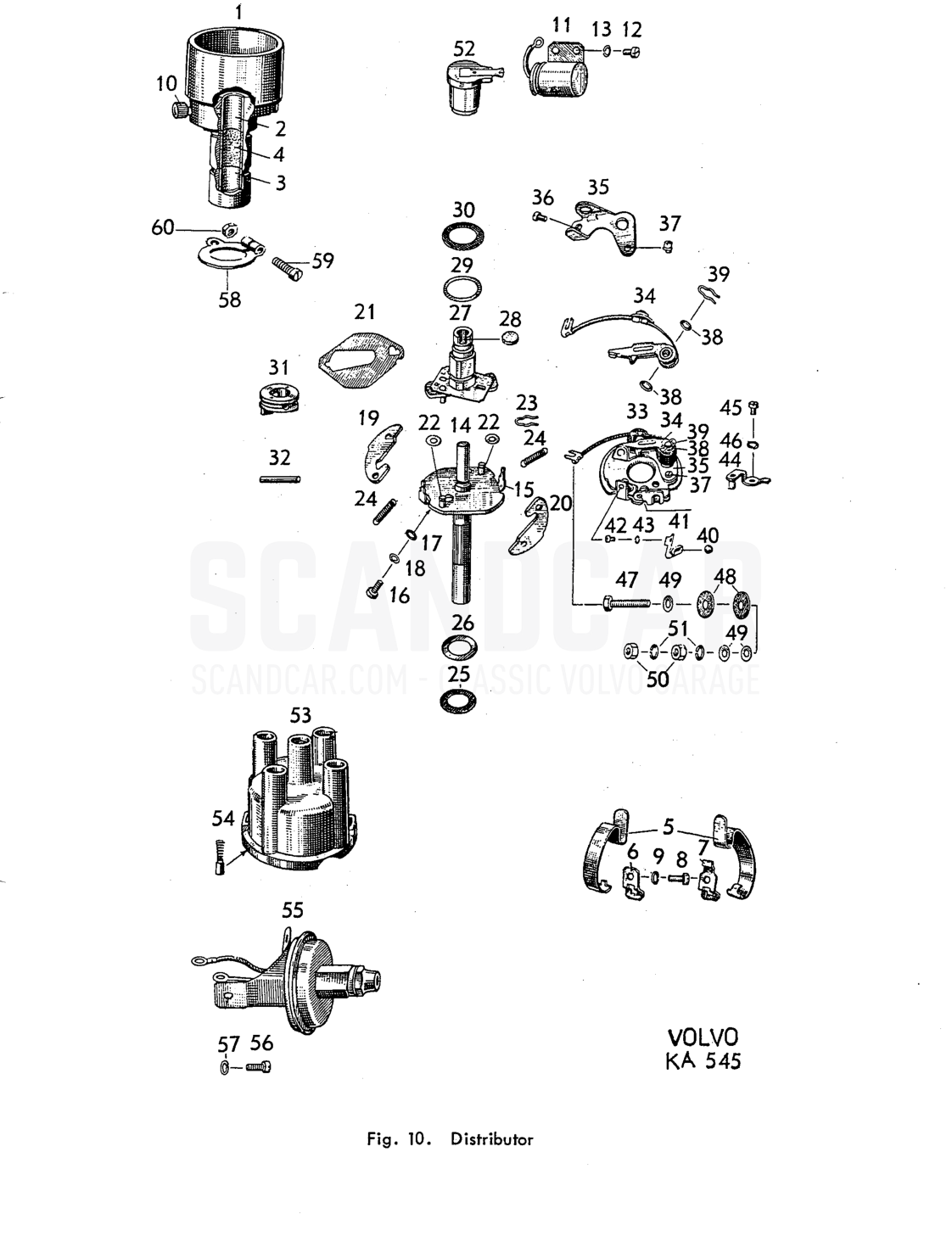 Kylsystem - despiece, Sistema de refrigeración, Volvo PV544 / P210 B16