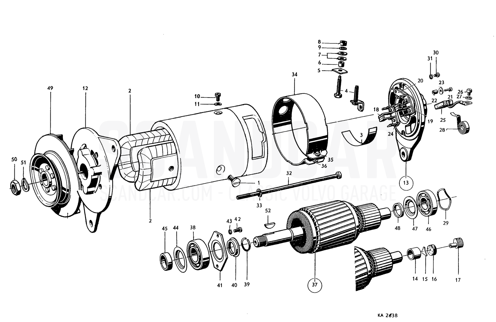 Generator - despiece, Otras piezas, Volvo PV544 / P210 B16