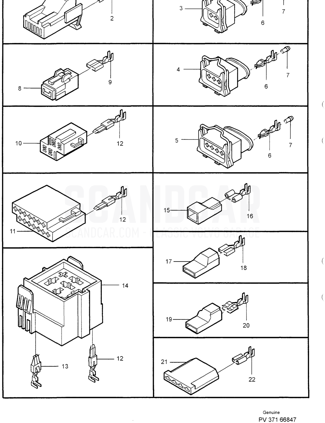 CONTACTS - despiece, Equipo eléctrico, Volvo serie S40/V40 desde 1996