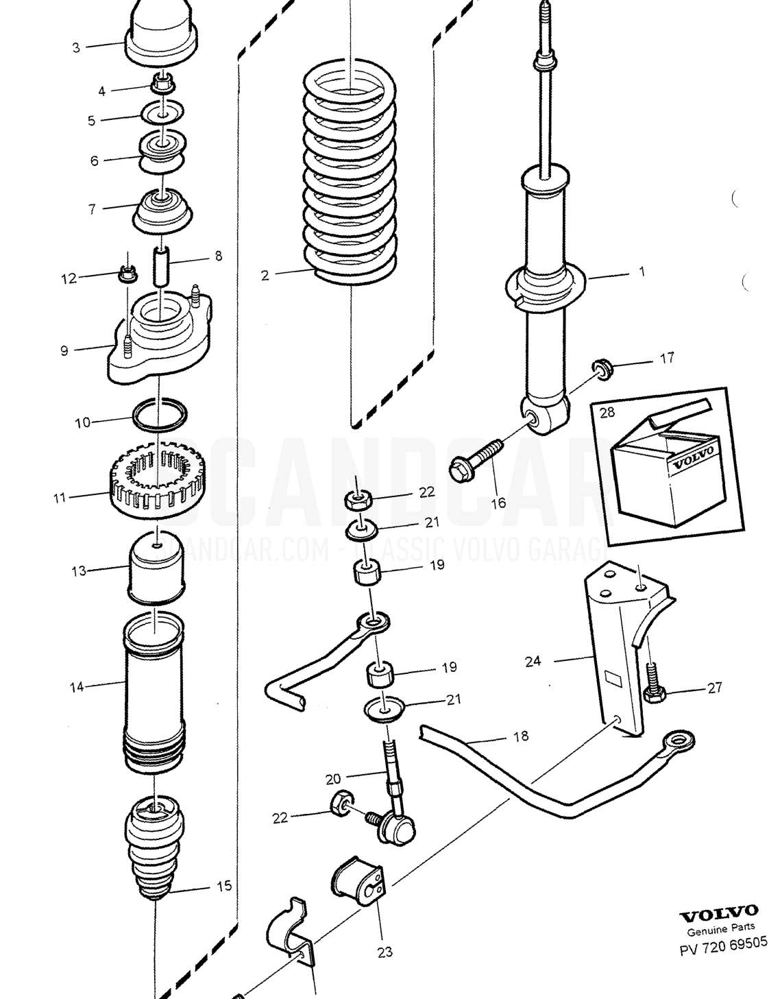 REAR SUSPENSION, SPRINGS - despiece, Bastidor - Muelles, Volvo serie S40/V40 desde 1996